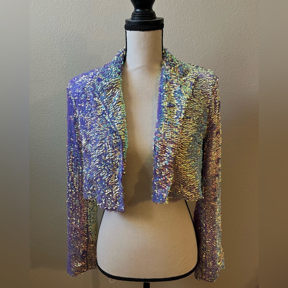 Sequin blazer cropped